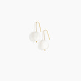 Dinosaur Designs Earth Wire Earrings in Snow Swirl Colour resin with Gold-Filled Material