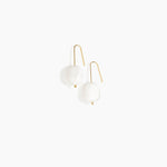 Dinosaur Designs Earth Wire Earrings in Snow Swirl Colour resin with Gold-Filled Material.