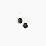 Dinosaur Designs Earth Wire Earrings in Black Marble Colour resin with 925 Sterling Silver Material.