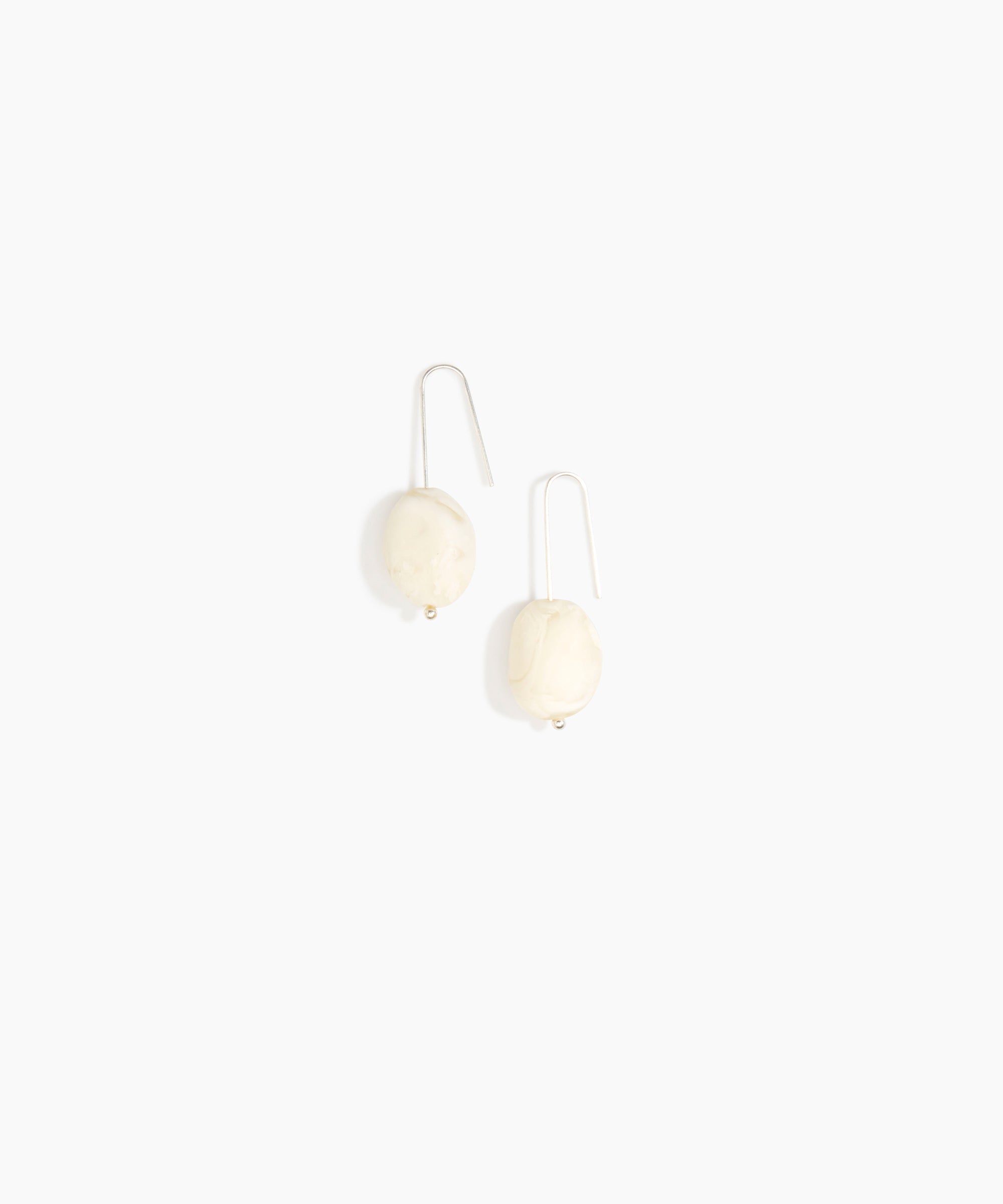 Dinosaur Designs Earth Wire Earrings in Chalk Swirl Colour resin with 925 Sterling Silver Material.