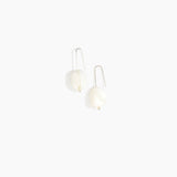 Dinosaur Designs Earth Wire Earrings in Snow Swirl Colour resin with 925 Sterling Silver Material