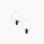 Dinosaur Designs Joie De Vivre Hoop Earrings in Black Colour resin with 925 Sterling Silver Material