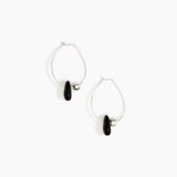 Dinosaur Designs Joie De Vivre Hoop Earrings in Black Colour resin with 925 Sterling Silver Material