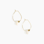 Dinosaur Designs Joie De Vivre Hoop Earrings in Chalk Swirl Colour resin with Gold-Filled Material