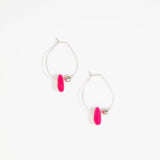 Dinosaur Designs Joie De Vivre Hoop Earrings in Flamingo Colour resin with 925 Sterling Silver Material.