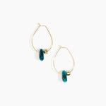 Dinosaur Designs Joie De Vivre Hoop Earrings in Lagoon Colour resin with Gold-Filled Material.