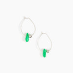 Dinosaur Designs Joie De Vivre Hoop Earrings in Leaf Colour resin with 925 Sterling Silver Material.