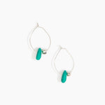 Dinosaur Designs Joie De Vivre Hoop Earrings in Mineral Swirl Colour resin with 925 Sterling Silver Material