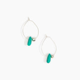 Dinosaur Designs Joie De Vivre Hoop Earrings in Mineral Swirl Colour resin with 925 Sterling Silver Material