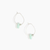 Dinosaur Designs Joie De Vivre Hoop Earrings in Mint Colour resin with 925 Sterling Silver Material.