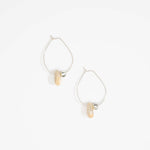 Dinosaur Designs Joie De Vivre Hoop Earrings in Sandy Pearl Colour resin with 925 Sterling Silver Material