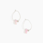 Dinosaur Designs Joie De Vivre Hoop Earrings in Shell Pink Colour resin with 925 Sterling Silver Material.
