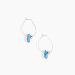 Dinosaur Designs Joie De Vivre Hoop Earrings in Sky Colour resin with 925 Sterling Silver Material.