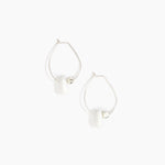 Dinosaur Designs Joie De Vivre Hoop Earrings in Snow Swirl Colour resin with 925 Sterling Silver Material.