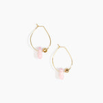 Dinosaur Designs Joie De Vivre Hoop Earrings in Shell Pink Colour resin with Gold-Filled Material.