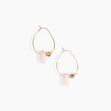 Dinosaur Designs Joie De Vivre Hoop Earrings in Shell Pink Colour resin with Gold-Filled Material.