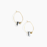 Dinosaur Designs Joie De Vivre Hoop Earrings in White Marble Colour resin with Gold-Filled Material