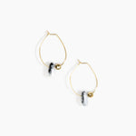 Dinosaur Designs Joie De Vivre Hoop Earrings in White Marble Colour resin with Gold-Filled Material