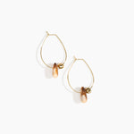 Dinosaur Designs Joie De Vivre Hoop Earrings in Light Horn Colour resin with Gold-Filled Material..