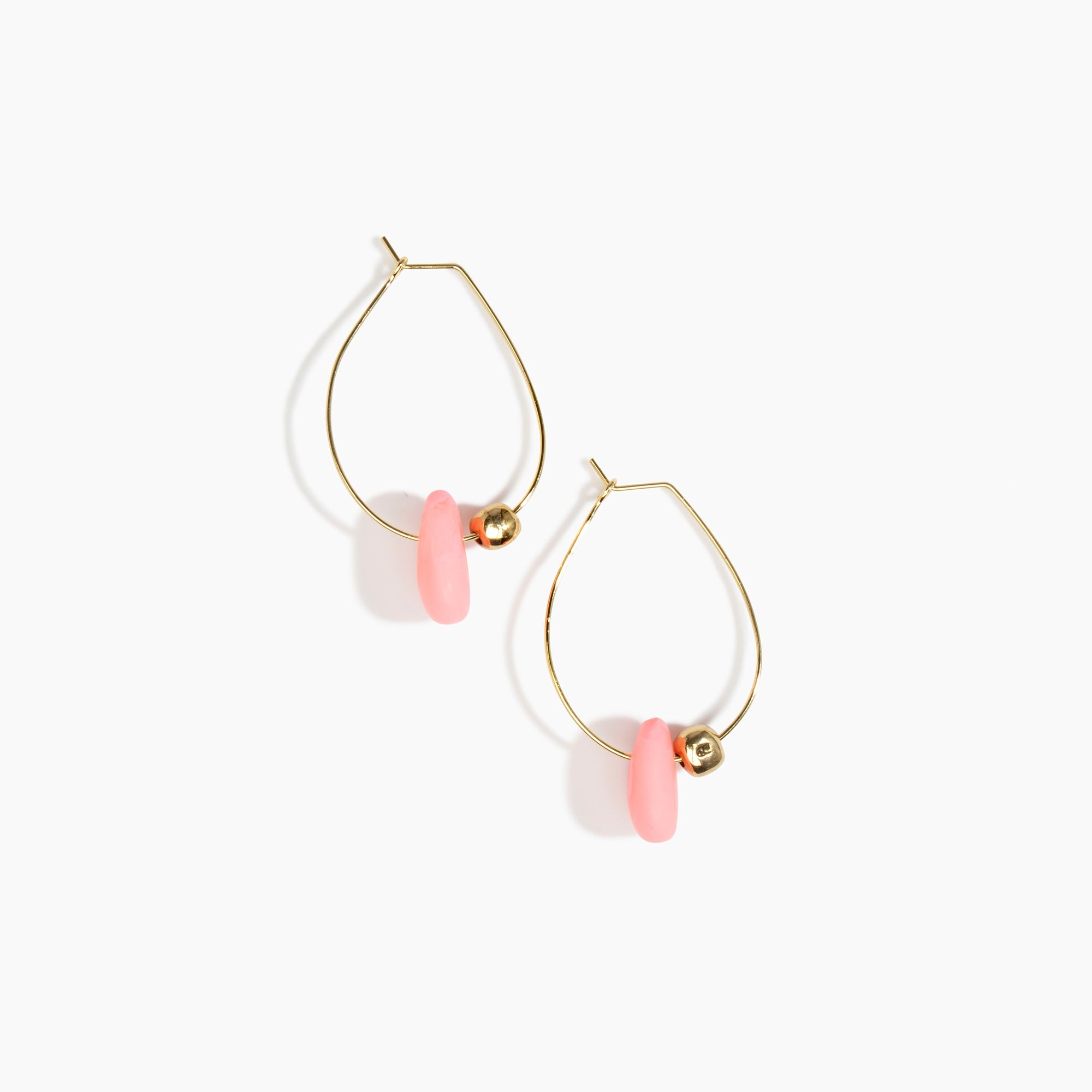 Dinosaur Designs Joie De Vivre Hoop Earrings in Parakeet Colour resin with Gold-Filled Material.