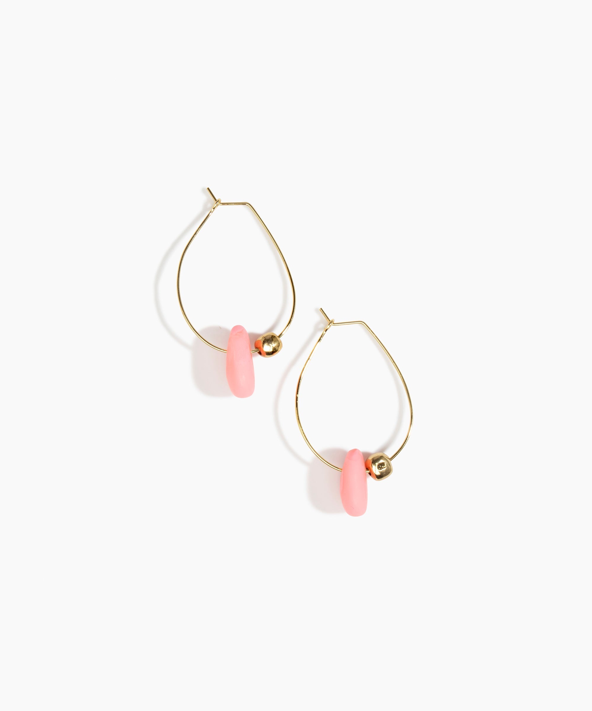 Dinosaur Designs Joie De Vivre Hoop Earrings in Parakeet Colour resin with Gold-Filled Material