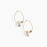 Dinosaur Designs Joie De Vivre Hoop Earrings in Sandy Pearl Colour resin with Gold-Filled Material