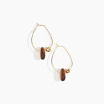 Dinosaur Designs Joie De Vivre Hoop Earrings in Tortoise Colour resin with 925 Sterling Silver Material