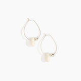 Dinosaur Designs Joie De Vivre Hoop Earrings in Chalk Swirl Colour resin with 925 Sterling Silver Material.