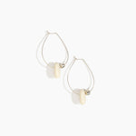 Dinosaur Designs Joie De Vivre Hoop Earrings in Cream Colour resin with 925 Sterling Silver Material
