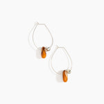 Dinosaur Designs Joie De Vivre Hoop Earrings in Dark Horn Colour resin with 925 Sterling Silver Material..