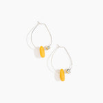 Dinosaur Designs Joie De Vivre Hoop Earrings in Honeycomb Colour resin with 925 Sterling Silver Material.