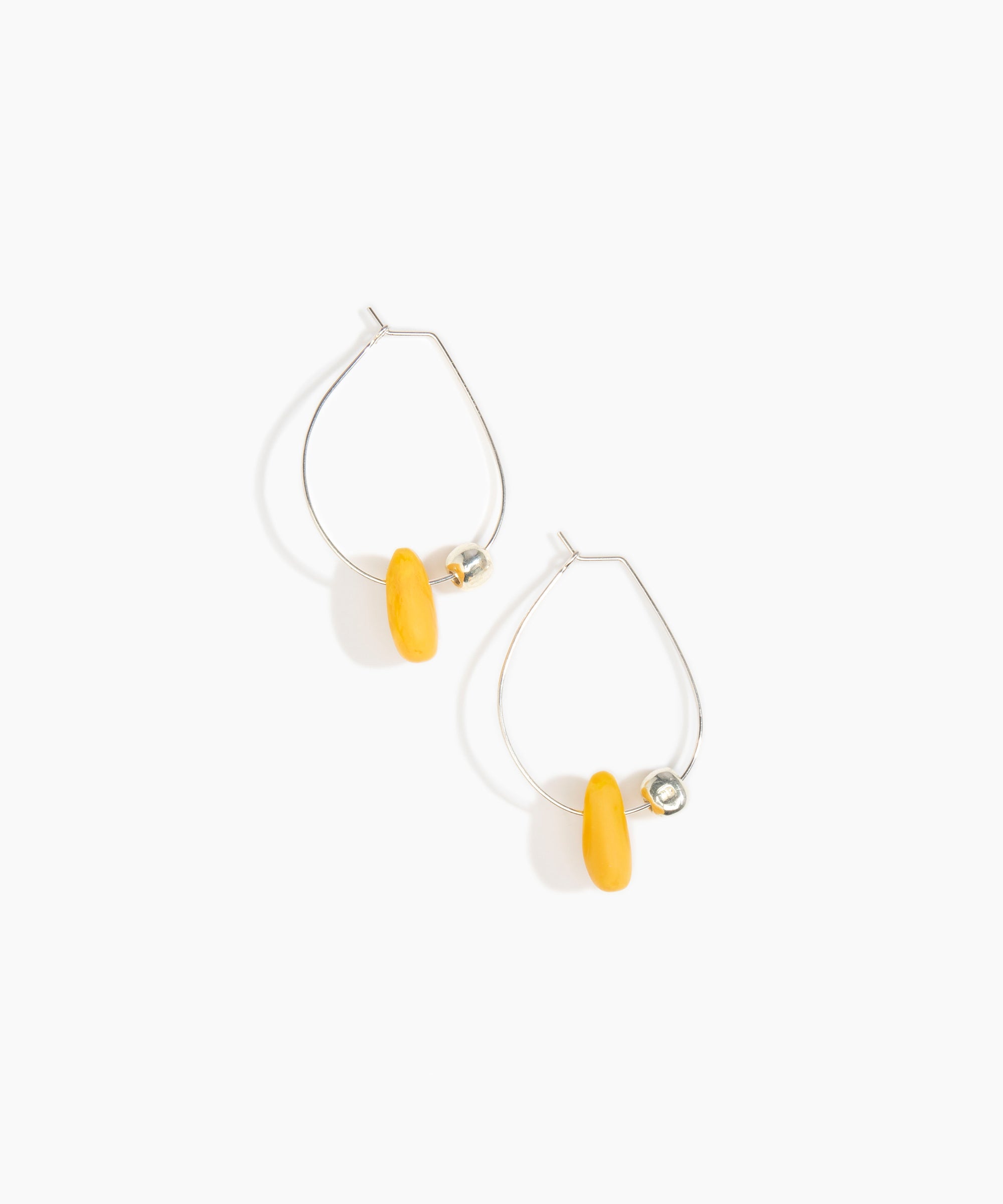 Dinosaur Designs Joie De Vivre Hoop Earrings in Honeycomb Colour resin with 925 Sterling Silver Material..