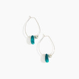 Dinosaur Designs Joie De Vivre Hoop Earrings in Lagoon Colour resin with 925 Sterling Silver Material