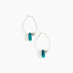 Dinosaur Designs Joie De Vivre Hoop Earrings in Lagoon Colour resin with 925 Sterling Silver Material.