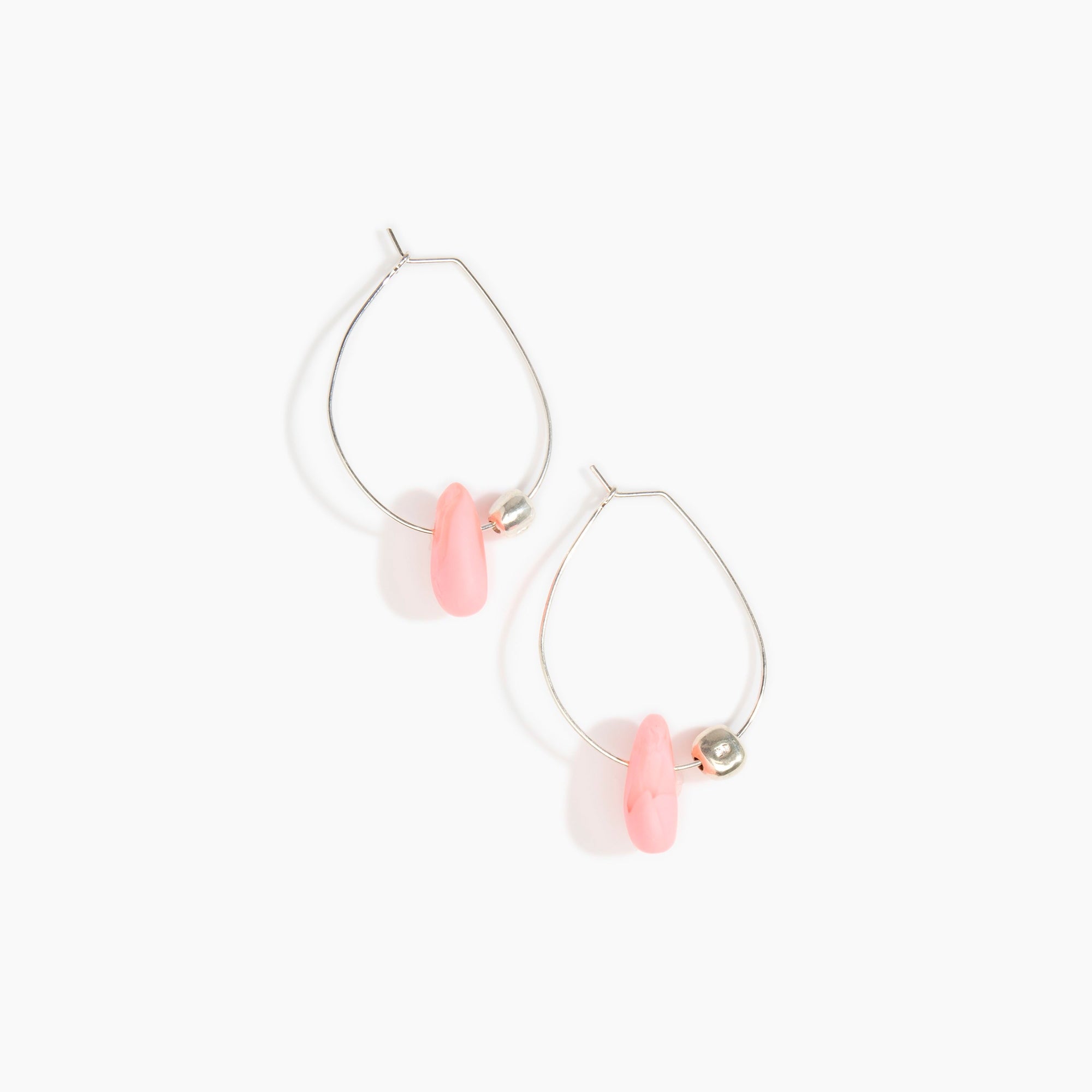 Dinosaur Designs Joie De Vivre Hoop Earrings in Parakeet Colour resin with 925 Sterling Silver Material.