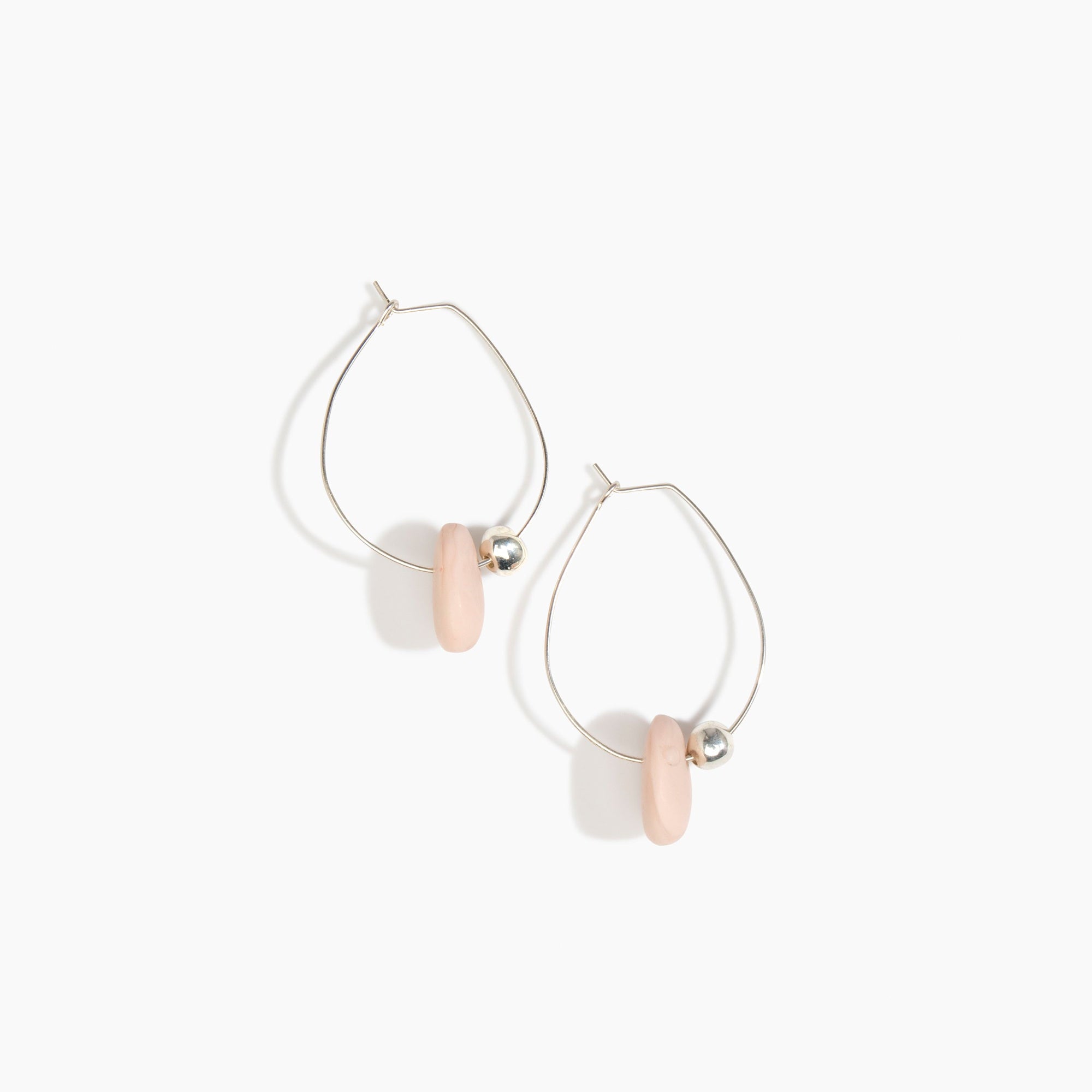 Dinosaur Designs Joie De Vivre Hoop Earrings in Rose Swirl Colour resin with 925 Sterling Silver Material.