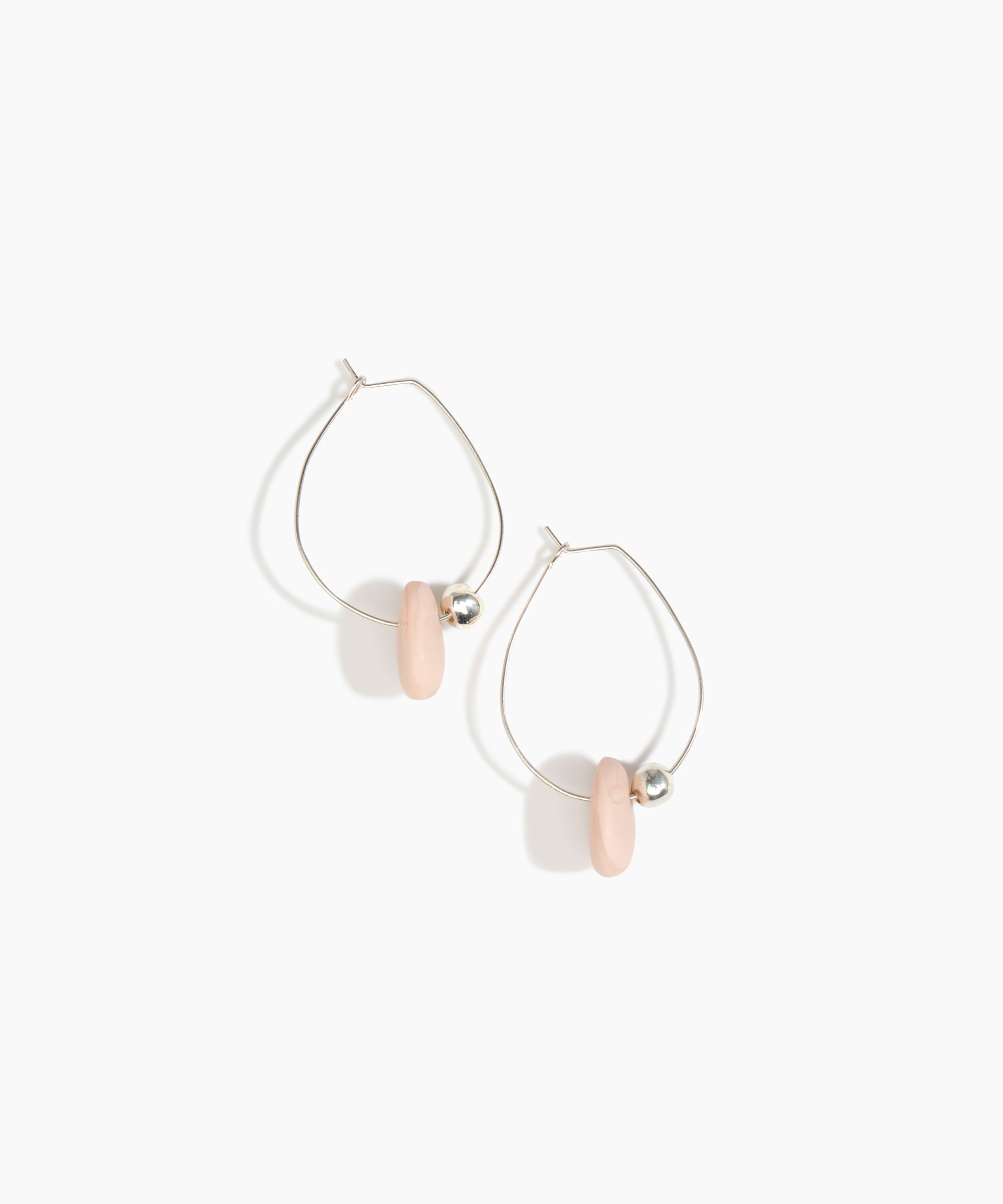 Dinosaur Designs Joie De Vivre Hoop Earrings in Rose Swirl Colour resin with 925 Sterling Silver Material