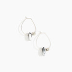 Dinosaur Designs Joie De Vivre Hoop Earrings in White Marble Colour resin with 925 Sterling Silver Material