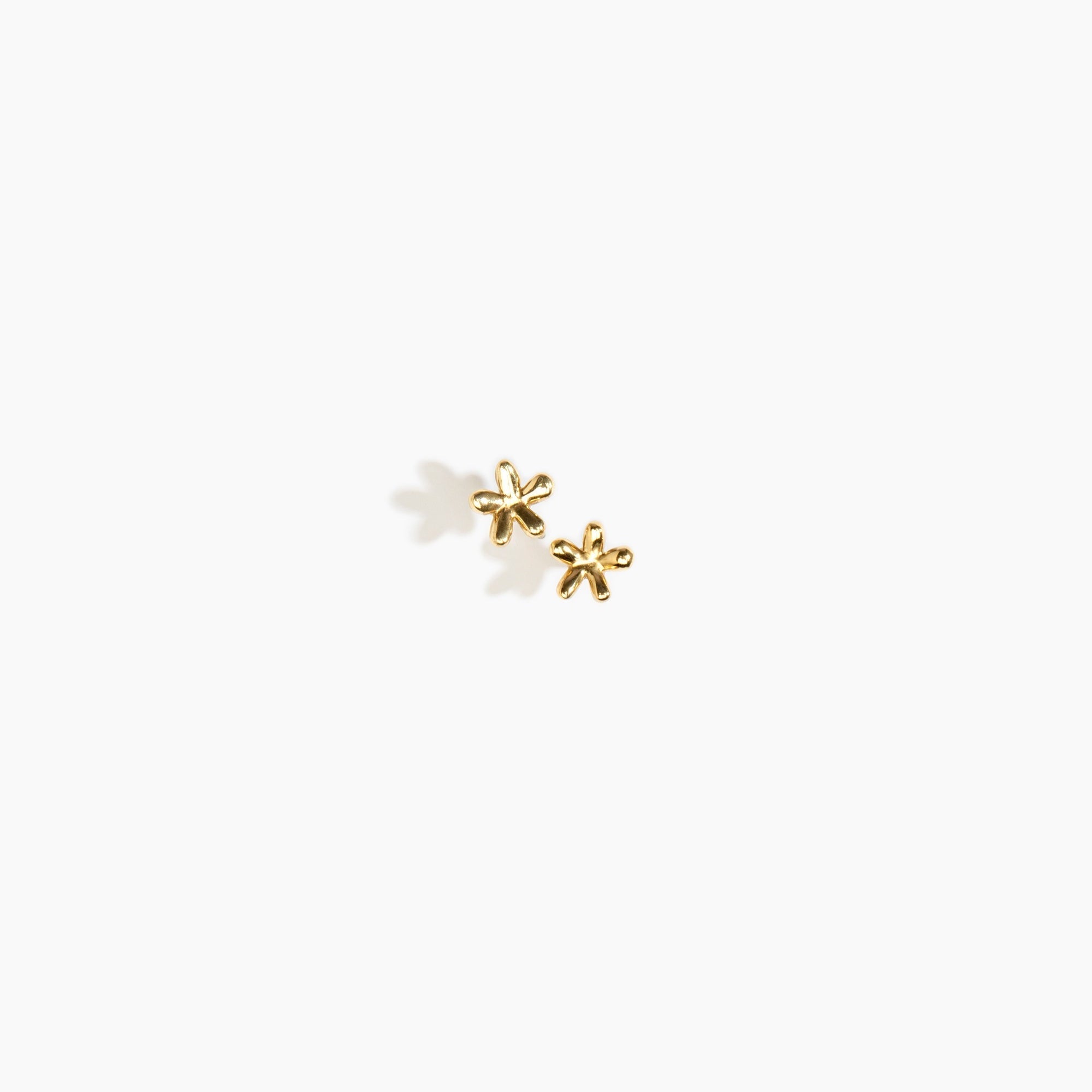 LO Collections Small Daisy Stud Earrings in Nano-Coated Brass Material..