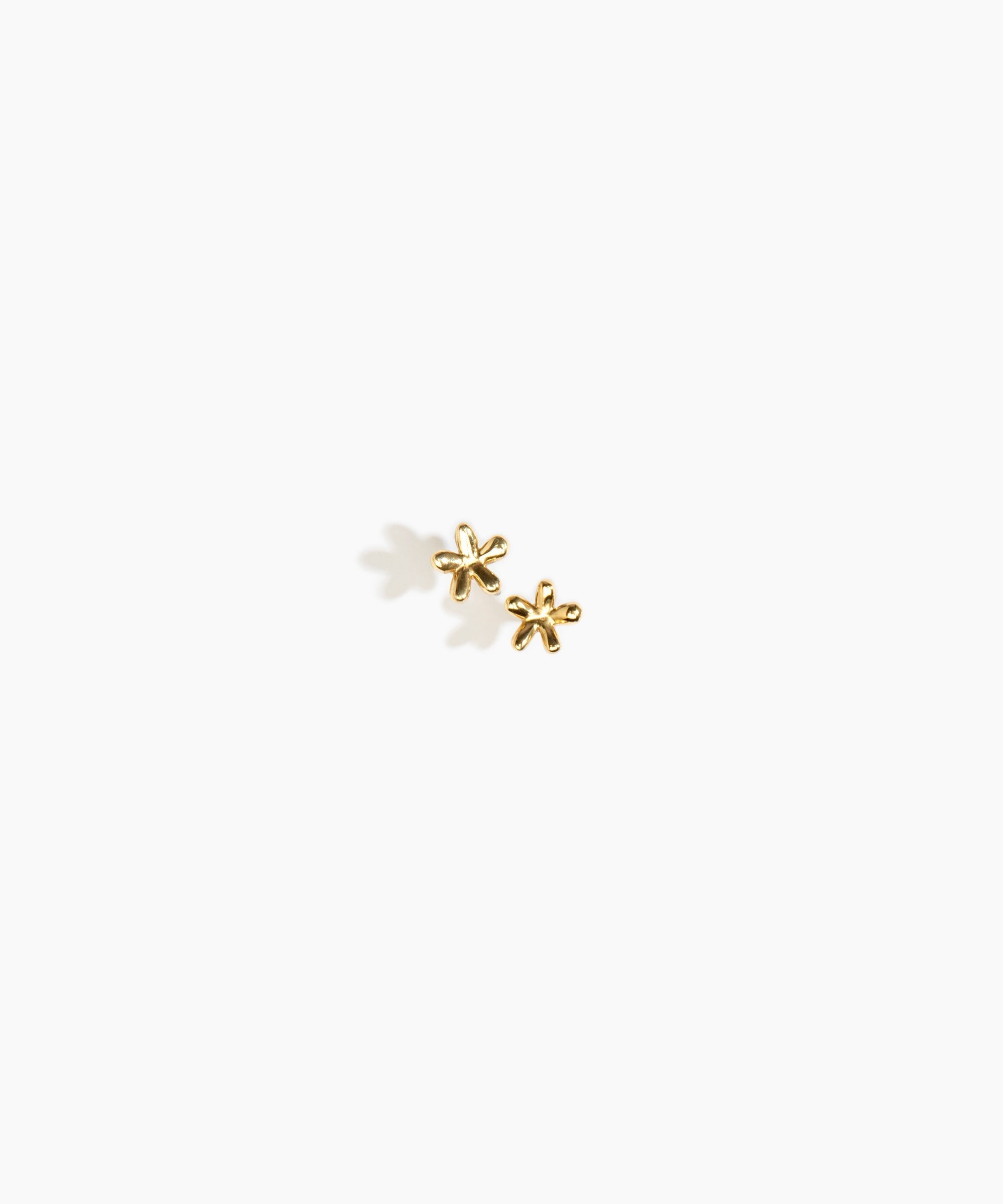 LO Collections Small Daisy Stud Earrings in Nano-Coated Brass Material..