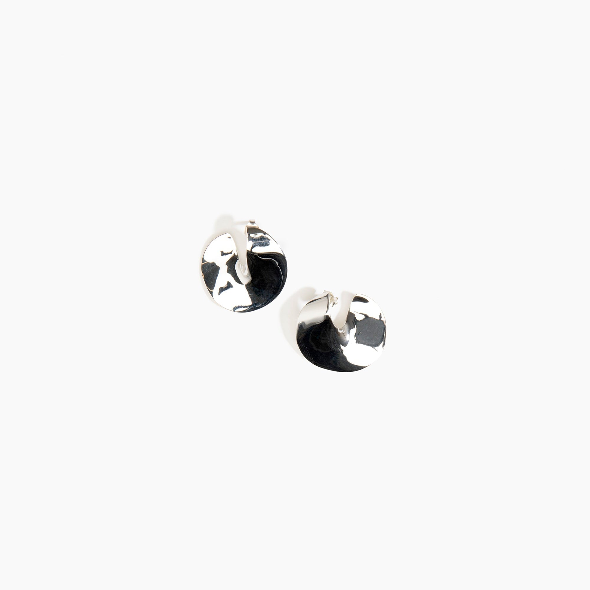 LO Collections Small Infinity Earrings in Silver-Plated Brass Material..