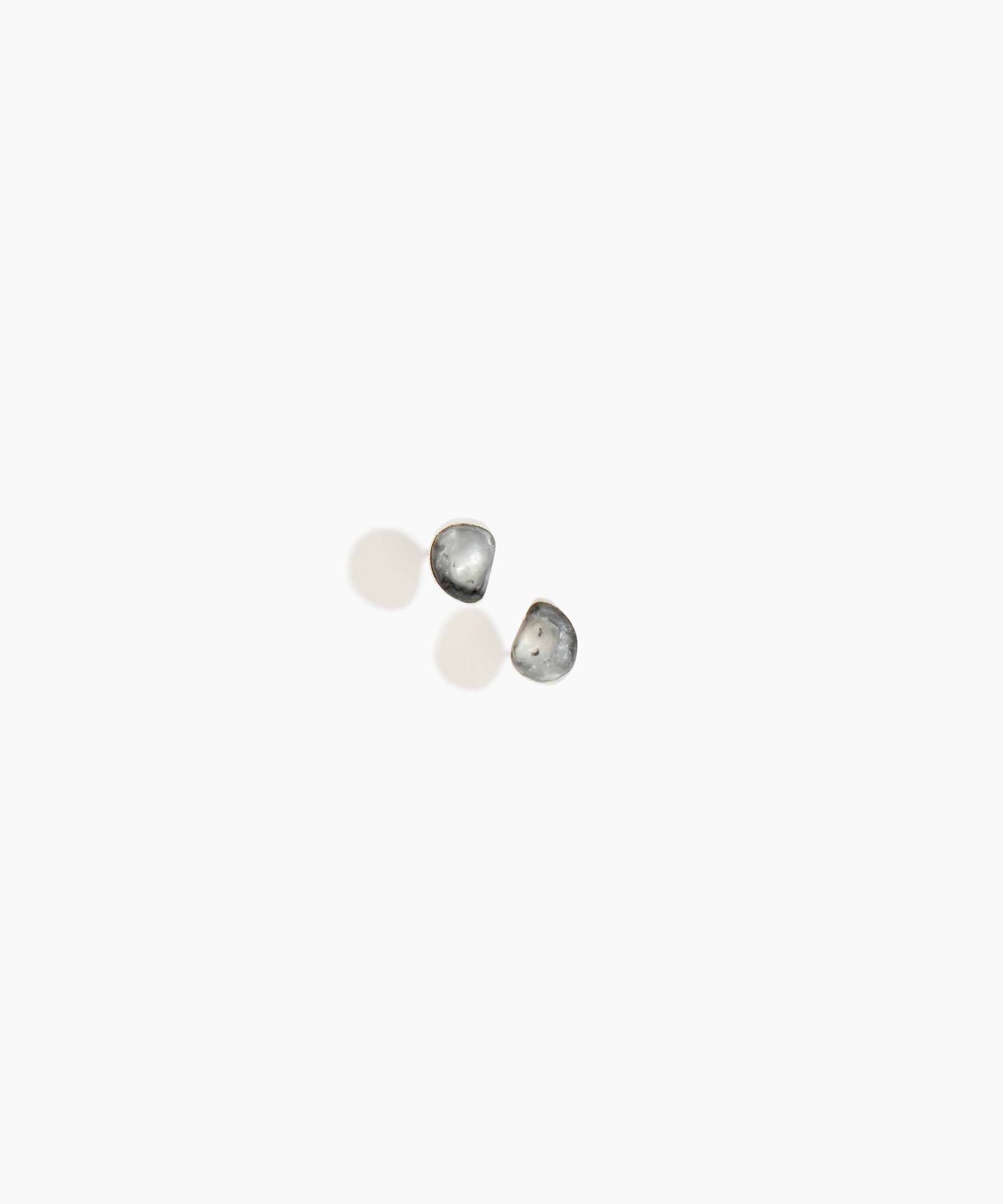 Dinosaur Designs Bones Stud Earrings in Slate Colour resin with Silver-Plated Brass Material..