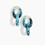 Dinosaur Designs Large Rock Chain Earrings in Water Colour resin with Brushed Silver-Plated Brass Material