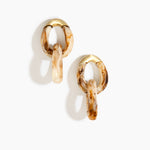 Dinosaur Designs Large Rock Chain Earrings in Light Horn Colour resin with Brushed Nano-Coated Brass Material