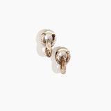 Dinosaur Designs Small Rock Chain Earrings Earrings in Cappuccino Colour resin with Brushed Nano-Coated Brass Material