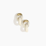 Dinosaur Designs Small Rock Chain Earrings in Chalk Swirl Colour resin with Brushed Nano-Coated Brass Material