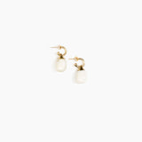 Dinosaur Designs Small River Rock Hoop Earrings in Chalk Swirl Colour resin with Brass Hoop Material..