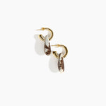 Dinosaur Designs Small Rock Hoop Earrings in Cappuccino Colour resin with Brass Hoop Material