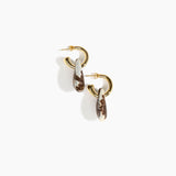 Dinosaur Designs Small Rock Hoop Earrings in Cappuccino Colour resin with Brass Hoop Material