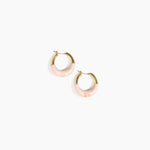 Dinosaur Designs Small Horn Hoop Earrings in Rose Swirl Colour resin with Nano-Coated Brass Material